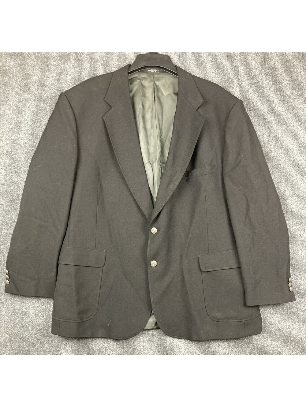 Stafford Mens Size 50R Black 2 Button Blazer Sport Coat EUC